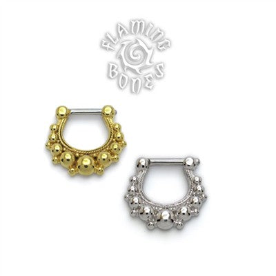 Gold Plated Septum Klikr with Surgical Steel Post - Saphira