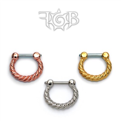 Gold Plated Septum Klikr with Surgical Steel Post - Tordu