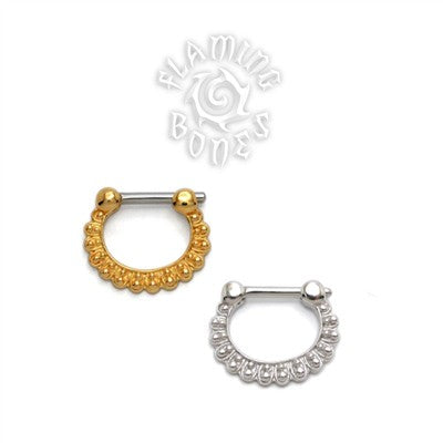 Gold Plated Sterling Silver Septum Klikr with Surgical Steel Post - Radian