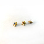 Gold Plated Sterling Silver Star Threaded End with Gem Inlay