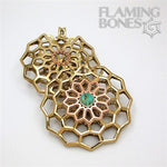 Hex-Dala Lattice Ear Weights in Mixed Metals with Gem Accent