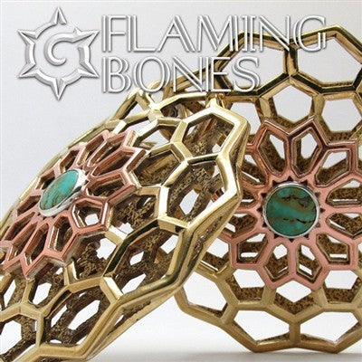 Hex-Dala Lattice Ear Weights in Mixed Metals with Gem Accent