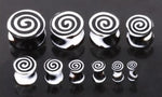Hypnotic Swirl Double Flared Acrylic Plug