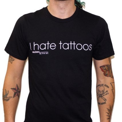 'I hate tattoos' T-Shirt by Line Art