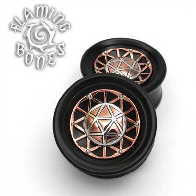 Icosahedron Collector Edition Plugs - Mixed Metal and Blackwood - CEB8