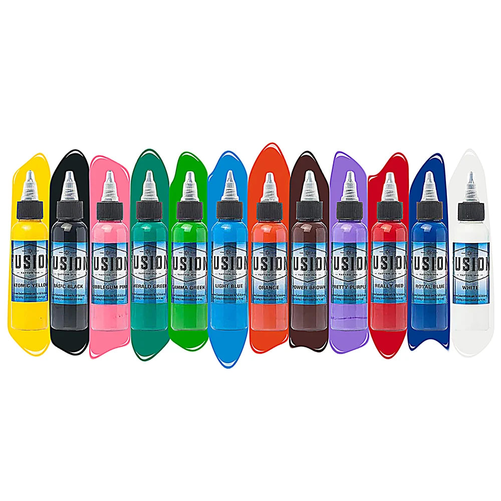 12 Color Sample Pack - Fusion Tattoo Ink
