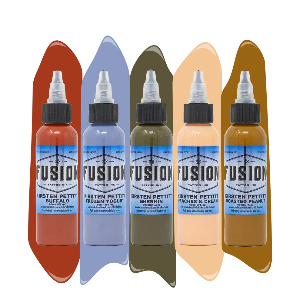 Kirsten Pettitt 5 Bottle Signature Ink Set — Fusion Tattoo Ink — 1oz