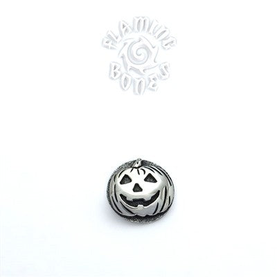 Internally Threaded Pumpkin Head - Sterling Silver Threaded End