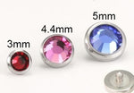 14g and 12g Thin Jeweled Disc Top for Internally Threaded Jewelry