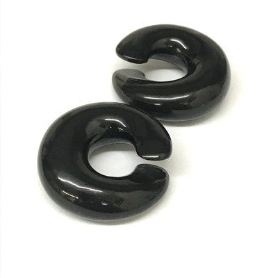 Long Dayak Rings in Black Water Buffalo Horn
