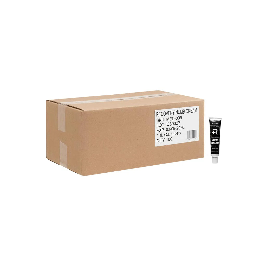 Case of 100 Recovery Numb Cream - 1oz Tubes