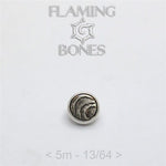 5mm Mokume-Gane Wood Grained Metal - Flat Threaded End in Sterling Silver