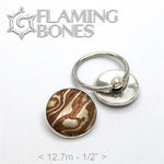 Mokume-Gane Captive Element - Dome - in Sterling Silver