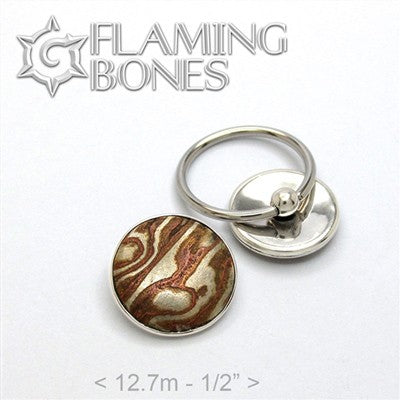 Mokume-Gane Captive Element - Dome - in Sterling Silver
