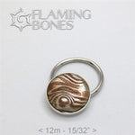 Mokume-Gane Captive Element - Dome - in Sterling Silver