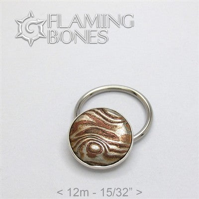 Mokume-Gane Captive Element - Dome - in Sterling Silver