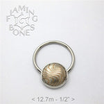 Mokume-Gane Captive Element - Dome - in Sterling Silver