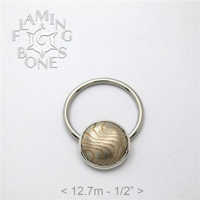 Mokume-Gane Captive Element - Dome - in Sterling Silver