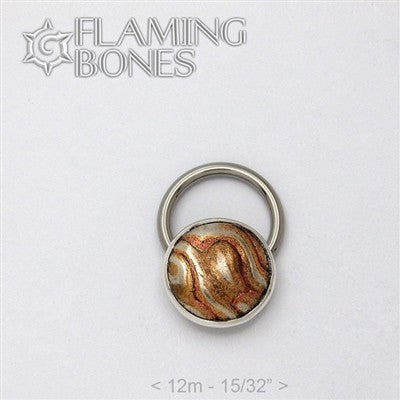Mokume-Gane Captive Element - Dome - in Sterling Silver