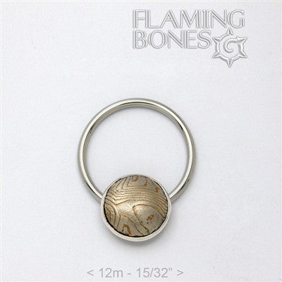 Mokume-Gane Captive Element - Dome - in Sterling Silver