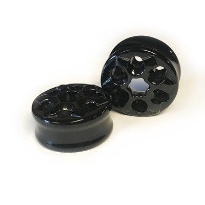 Negative Space Eyelets Black Water Buffalo Horn - Style 9