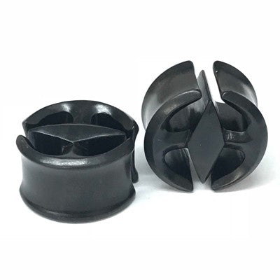 1" Negative Space Plugs in Black Dogwood - PBDNS3
