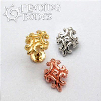 Nouveau 4 - 14g Threaded Ends in 18k Gold Plating
