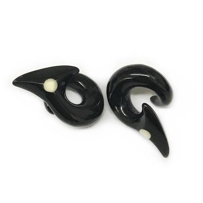 Omen Bird Loops in Black Water Buffalo Horn with Bone