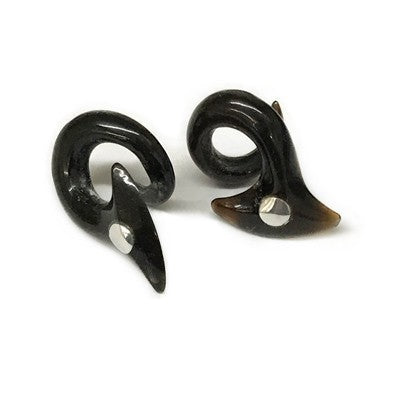 Omen Bird Loops in Black Water Buffalo Horn with Silver