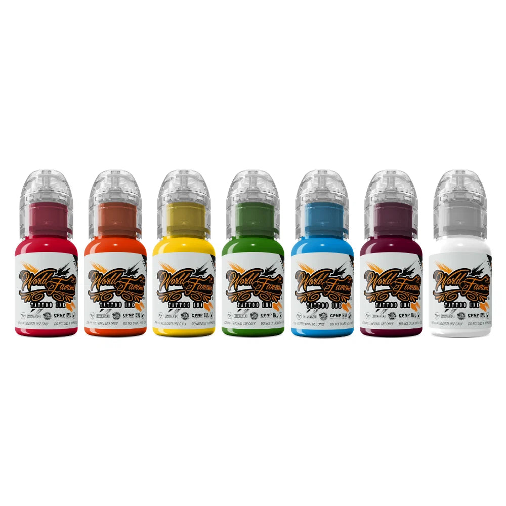 World Famous Tattoo Ink — 1/2oz Simple 7-Color Ink Set