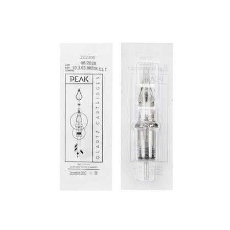 Peak Needles - Quartz - Box of 20 WHIPSHADING Cartridge Tattoo Needles with Membrane