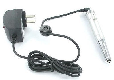 Precision Cosmetic Tattoo Machine — Permanent Makeup Silver Pen-Style Machine with Black Grip