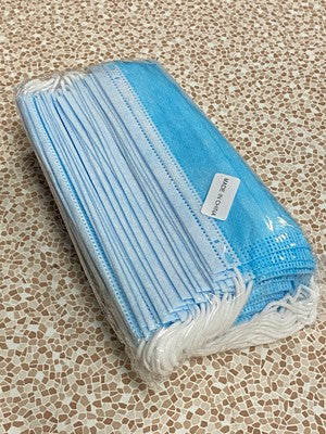 Pleated Blue Procedure Face Mask - Pack of 50