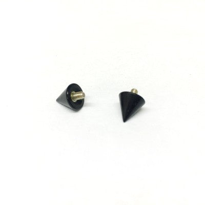 Russian Jet (Lignite) Black Threaded End Spike for Internally Threaded Body Jewelry