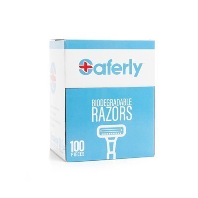 Saferly Stainless Steel Biodegradable Skin Prep Razors  - Box of 100