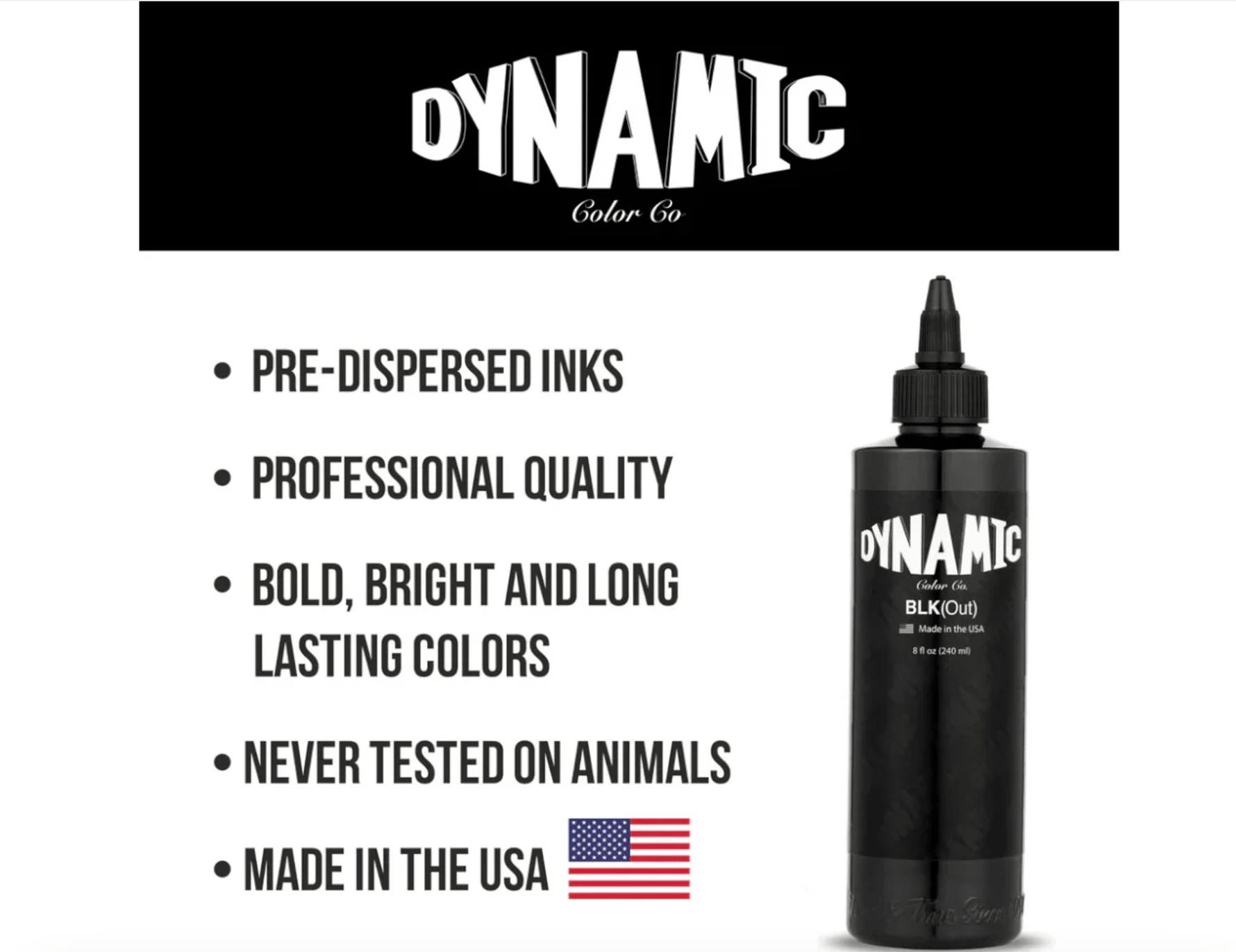 BLKout — Dynamic Tattoo Ink — 8oz Bottle