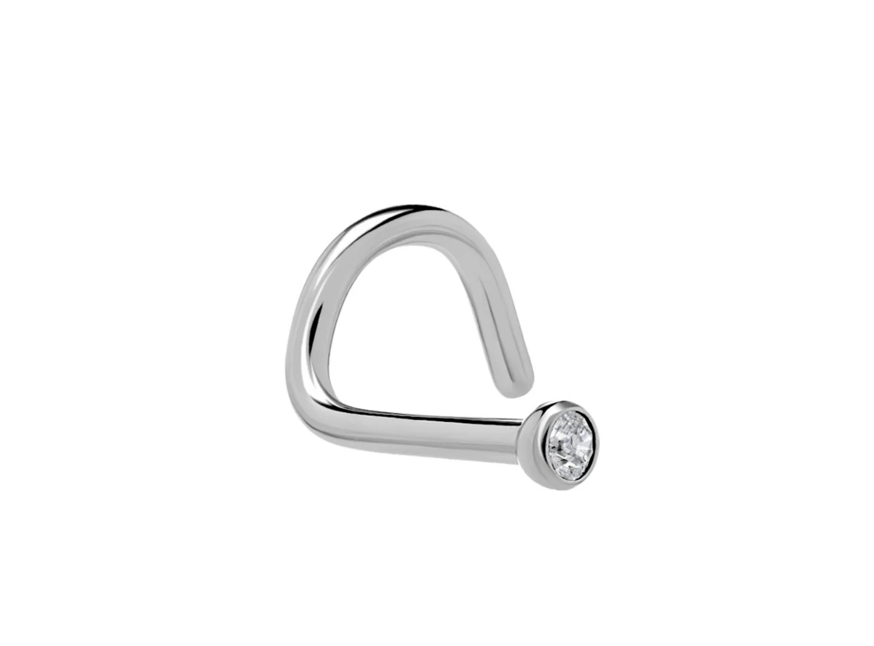 18g Titanium Nostril Screw w/ Martini Bezel-Set Jewel