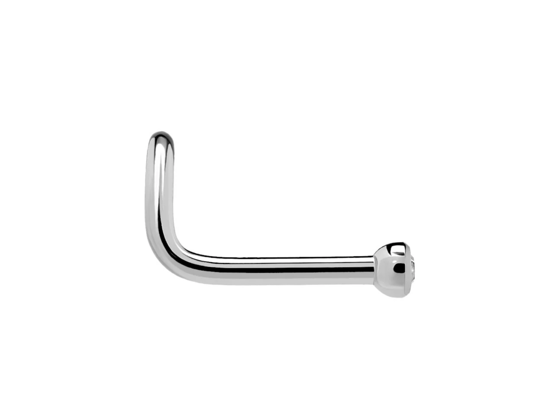 18g Titanium Nostril Screw w/ Martini Bezel-Set Jewel