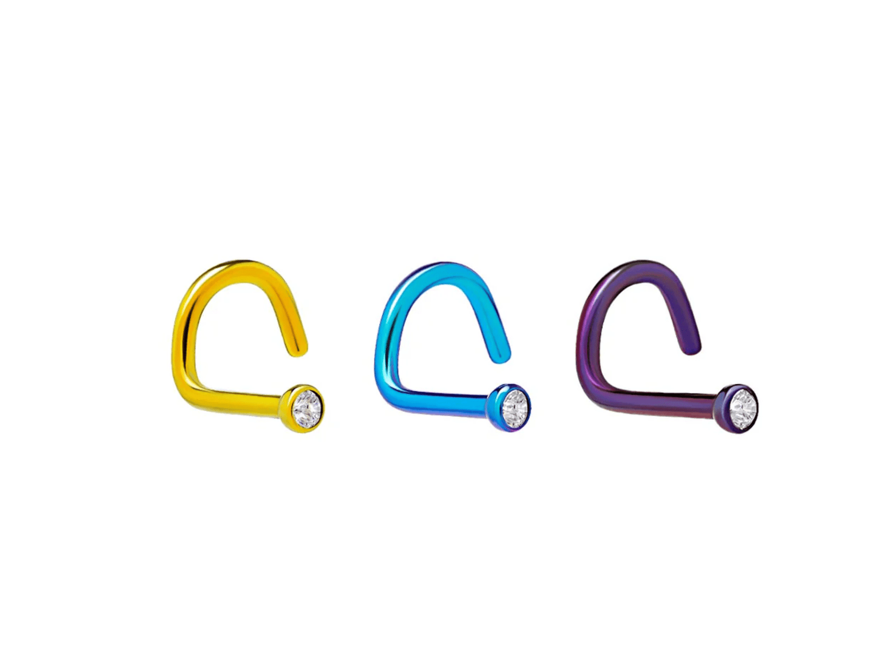 18g Titanium Nostril Screw w/ Martini Bezel-Set Jewel