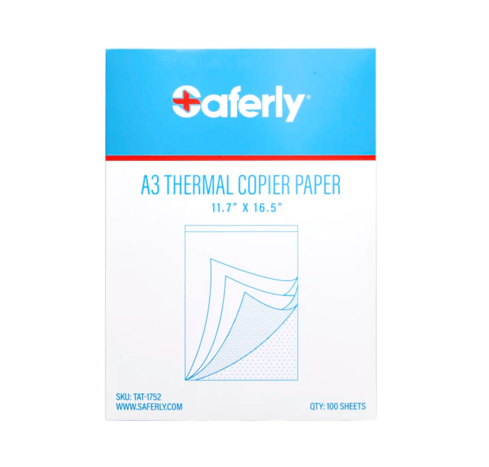 Saferly A3 Thermal Copier Paper — 11.7” x 16.5” — 100 Sheets