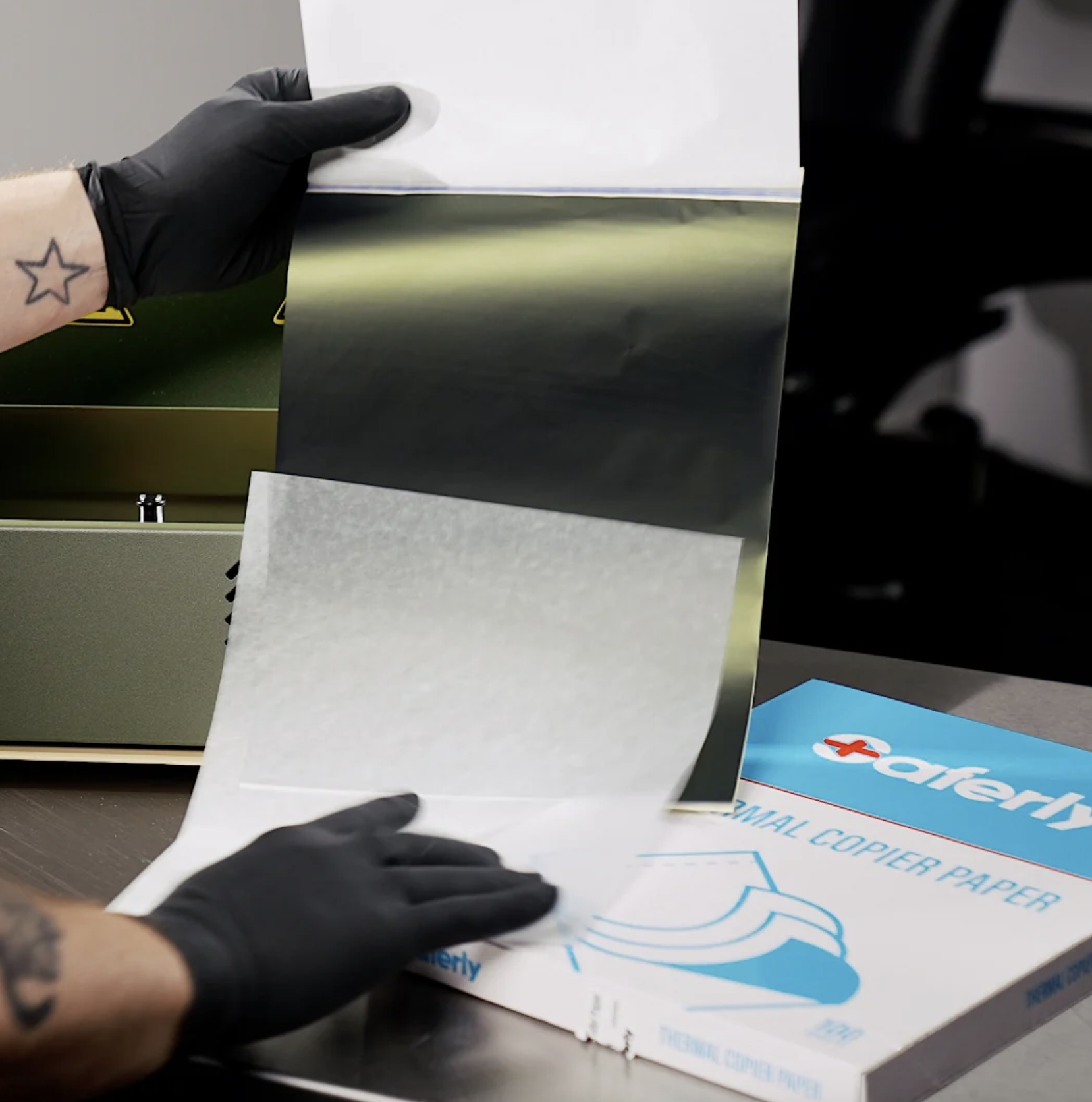 Saferly Tattoo Thermal Image Copier Stencil Paper — 8-1/2" x 11” — 100 Sheets