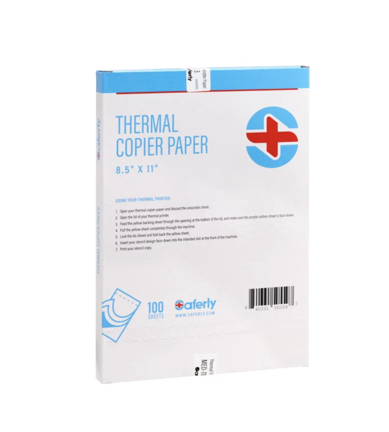 Saferly Tattoo Thermal Image Copier Stencil Paper — 8-1/2" x 11” — 100 Sheets