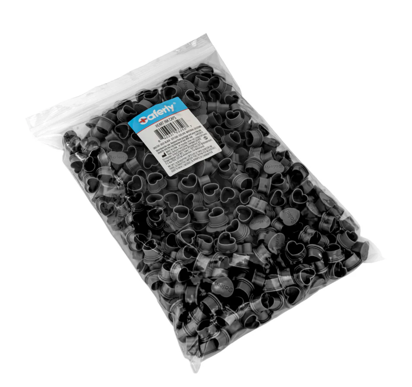 Saferly Heart Silicone Ink Cap — Pick Color — Bag of 500 Size #16
