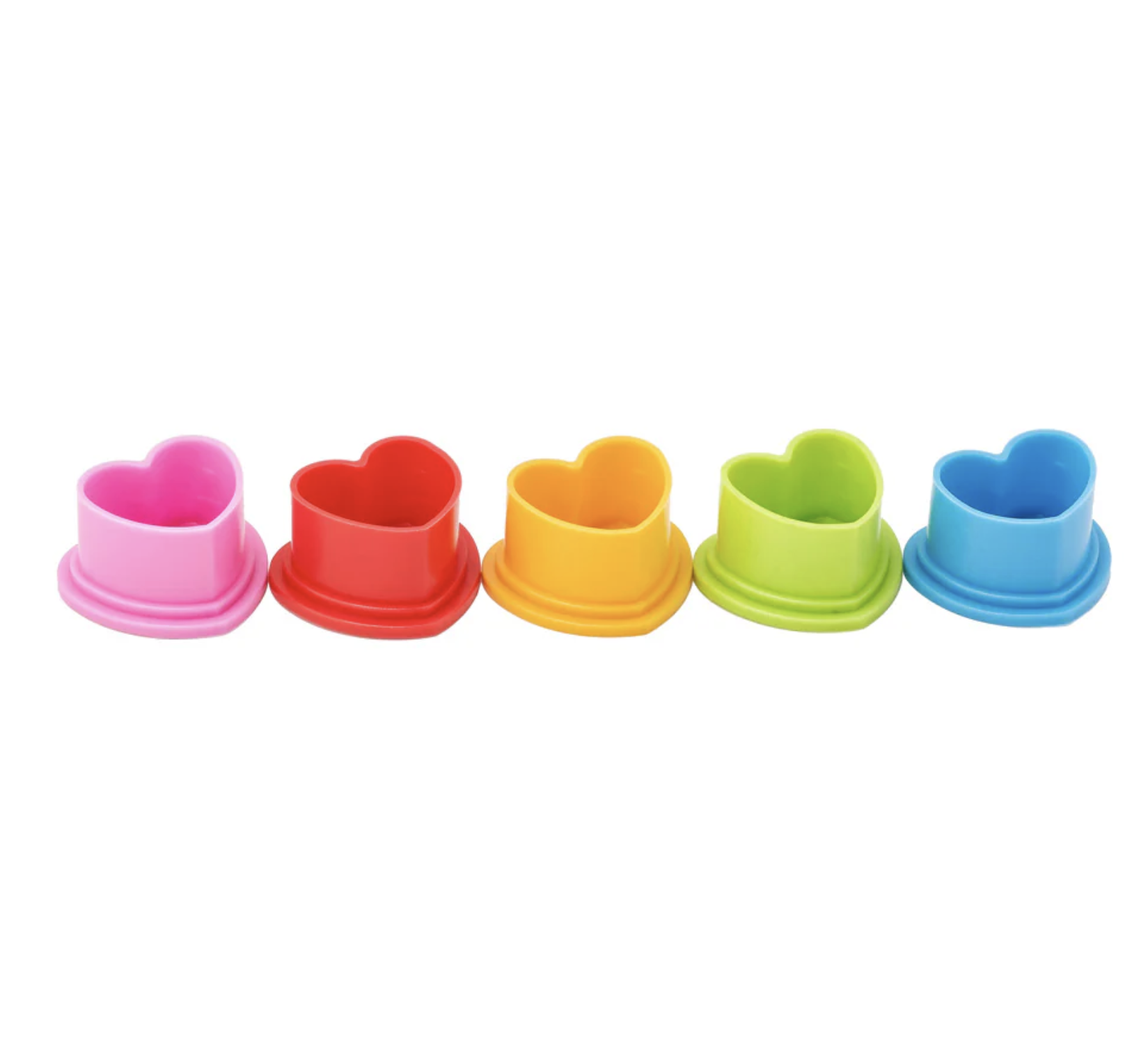 Saferly Heart Silicone Ink Caps — Pick Color — Bag of 500 Size #11