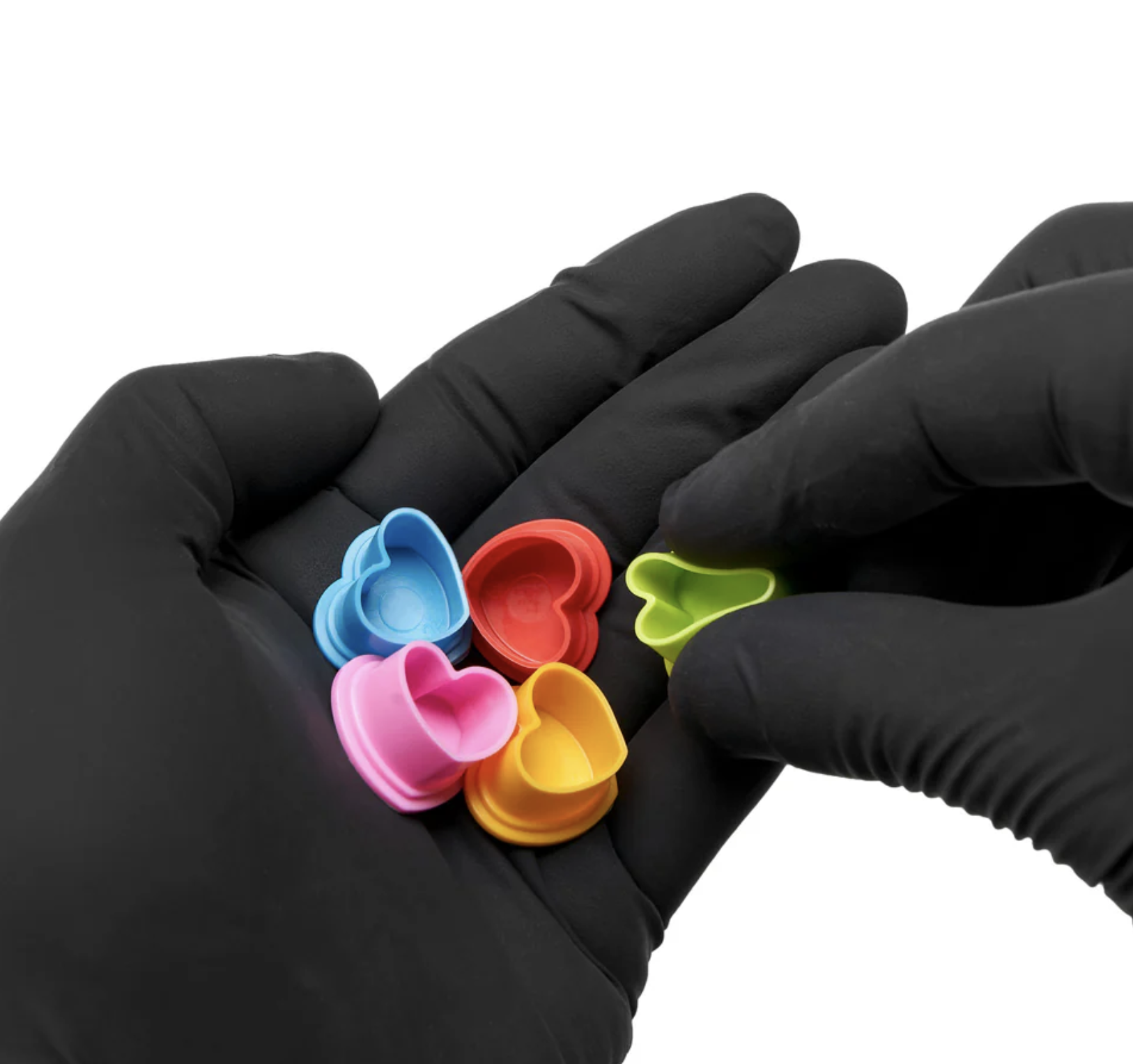 Saferly Heart Silicone Ink Caps — Pick Color — Bag of 500 Size #11