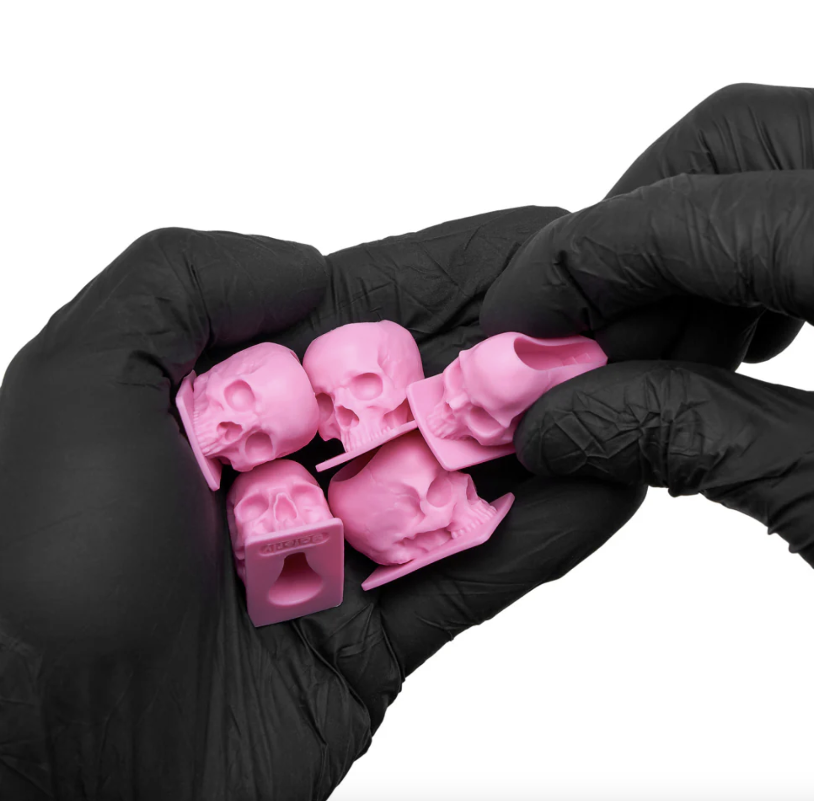 Saferly Skull Silicone Ink Caps —Size #16 — Bag of 200 — Pick Color