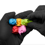 Saferly Skull Silicone Ink Caps —Size #16 — Bag of 200 — Pick Color
