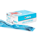 Saferly 20" Clip Cord Sleeves + Machine Bags — Blue — Box of 200