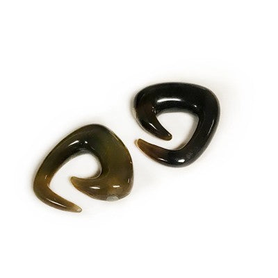 Short Tri-rals in Tortoise Water Buffalo Horn with Silver