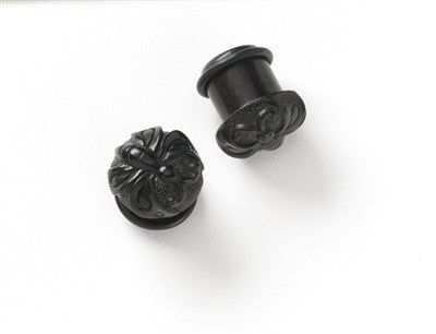 Single Flare Organic Black Dogwood Plugs - Black Butterfly